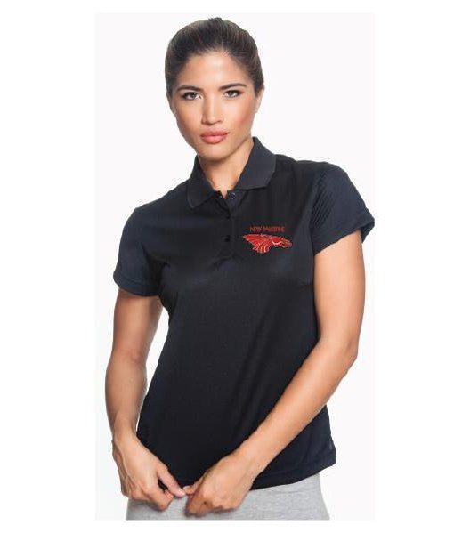 Womens Adidas ClimatLite Polo - New Palestine w/Dragon Head Logo (red)