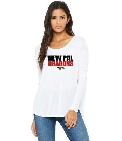 Womens Flowy Long Sleeve T-Shirt - New Pal Dragons