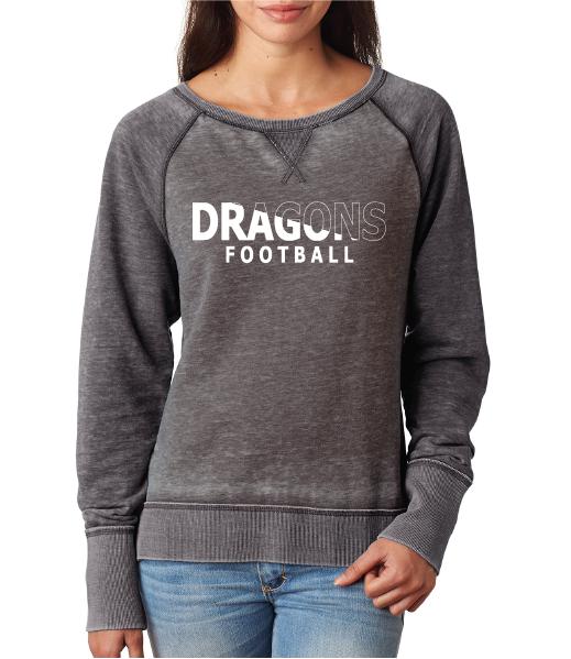 Womens Zen Contrast Crew Top - Dragons Football Slashed White