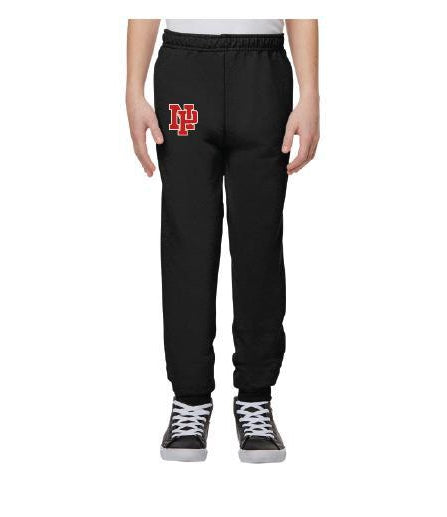 Youth Unisex Joggers - Red NP Logo, White Outline