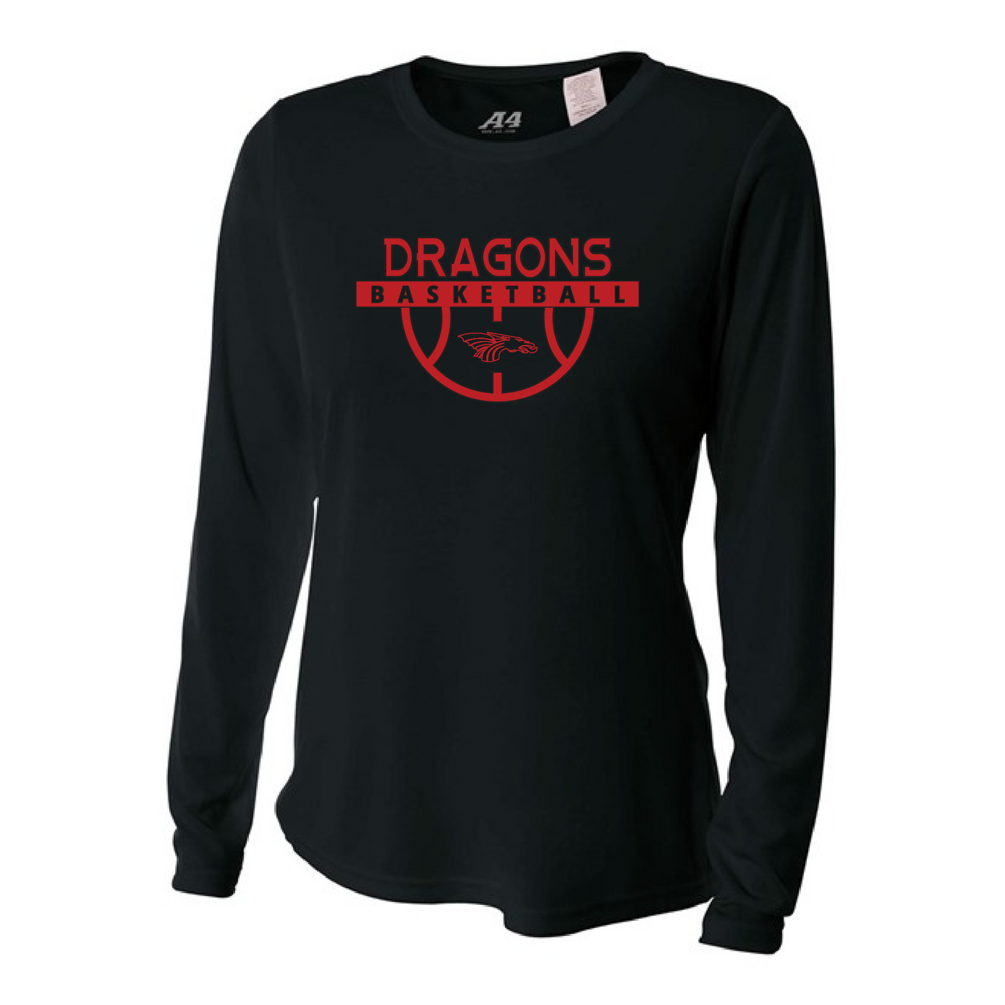 Womens L/S T-Shirt - Dragons Basketball